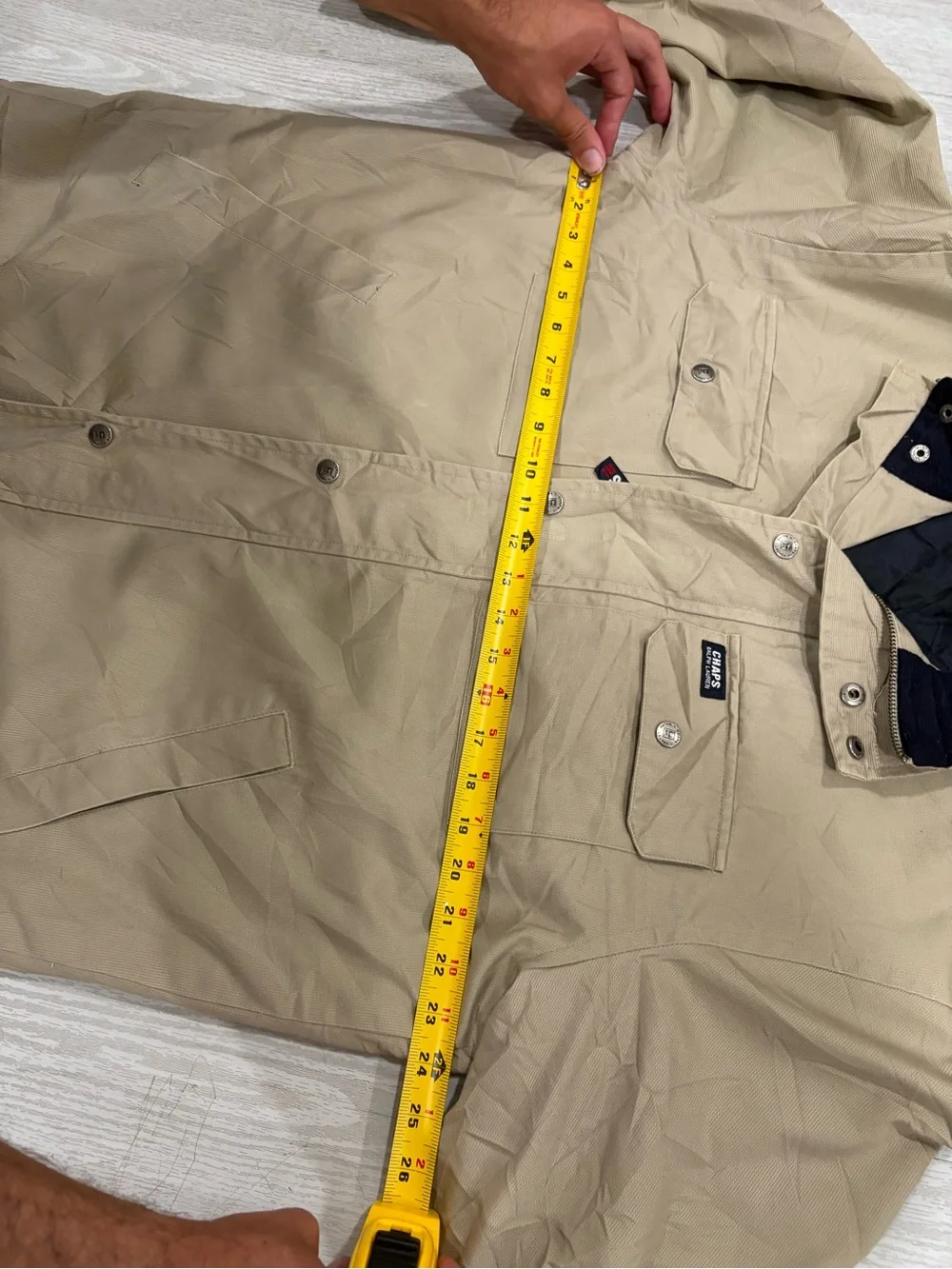 Chaps Polo Ralph Lauren Tap Corduroy Full Zip Up Jacket With Black Collar Size M
